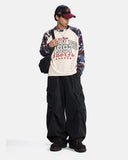 Retro Graphic Camo Raglan Waffle T-Shirt | Inflation Streetwear