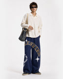 Leopard Appliqué Wide-Leg Sweatpants | Inflation Streetwear