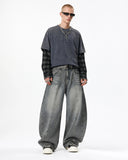 oversized deconstructed denim pants INFLATION