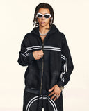 Striped Acid Wash Zip Up Hoodies | Inflation Streetwear INFLATION