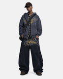 Raw Indigo Wash Wide Leg Jeans | Inflation Streetwear
