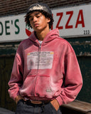 Graphic Ripped Washed Zip Up Hoodies | Inflation Streetwear INFLATION