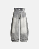 Blue Acid Wash Barrel Jeans | Inflation Streetwear INFLATION