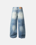 Light Wash Curved Seam Baggy Jeans | Inflation Streetwear
