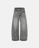 bamboo weave barrel jeans front view