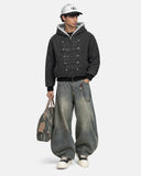 Striped Faux Fur Hooded Bomber Jacket | Inflation Streetwear