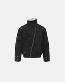 Faux Fur Asymmetric Zip Padded Jacket | Inflation Streetwear