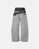 Asymmetric Double Waist Baggy Jeans | Inflation Streetwear