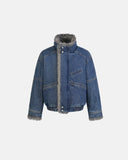 Faux Fur Padded Boxy Denim Jacket | Inflation Streetwear