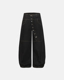 Buttons Up Raw Baggy Jeans | Inflation Streetwear INFLATION