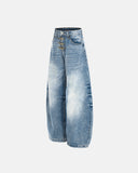 Acid Washed Whisker Clasp Barrel Jeans | Inflation Streetwear INFLATION