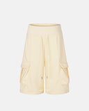 oversized cargo sweat shorts side pockets