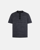 Striped Henley Relaxed Short Sleeve Tee | Inflation Streetwear INFLATION