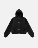 Metal Hook Boxy Zip Hoodie | Inflation Streetwear INFLATION
