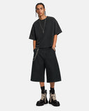 Black Baggy Long Jorts | Inflation Streetwear
