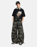 Multi-pockets Camo Barrel Cargo Pants | Inflation Streetwear