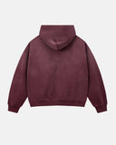 Monkey Washed Fleece Boxy Zip Up Hoodie | Inflation Streetwear
