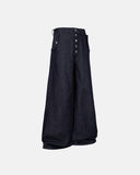 Buttons Up Raw Blue Baggy Jeans | Inflation Streetwear INFLATION