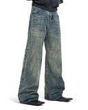 Acid Wash Beaded Studded Flared Baggy Jeans | Inflation Streetwear INFLATION