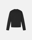 black slim fit long sleeve t shirt back view