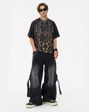 side strap denim pants detail
