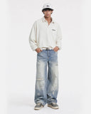 Whisker Wash Ripped Baggy Jeans | Inflation Streetwear