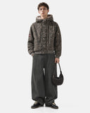 Camo Faux Fur Hooded Bomber Jacket | Inflation Streetwear