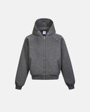 INFLATION Grey Boxy Zip Up Hoodies INFLATION