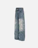 Acid Wash Beaded Studded Flared Baggy Jeans | Inflation Streetwear INFLATION