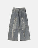 Star Patched Baggy Jeans | Inflation Streetwear INFLATION