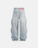 Light Wash Wide Leg Graphic Jeans | Inflation Streetwear