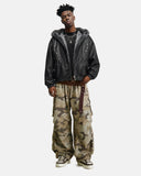 Faux Fur Collar PU Leather Jacket | Inflation Streetwear