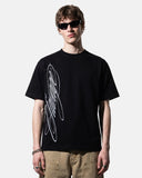 black streetwear tee with large lettering design