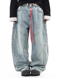 Acid Wash Stitching Baggy Jeans | Inflation Streetwear INFLATION