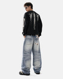 Cow Print Patch Baggy Jeans | Inflation Streetwear