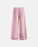 pink wide leg sweatpants product back view