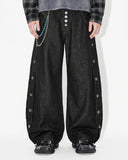 Side Eyelet Button Barrel Jeans | Inflation Streetwear INFLATION