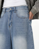 Star Rhinestone Longline Denim Shorts | Inflation Streetwear INFLATION