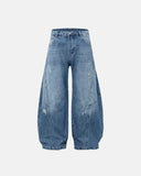 Acid Washed Distressed Barrel Jeans | Inflation Streetwear INFLATION