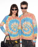 Spiral Tie-Dye Wool Blend Long Sleeve T-Shirt | Inflation Streetwear