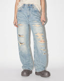 Distressed Ripped Straight-Leg Jeans | Inflation Streetwear INFLATION