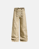 rope clasp double button barrel pants