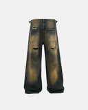 Dirty Wash Rhinestone Baggy Jeans | Inflation Streetwear INFLATION
