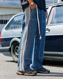 Patchwork Straight Leg Jeans with Belt | Inflation Streetwear INFLATION