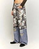 Patchwork Effect Print Baggy Jeans | Inflation Streetwear INFLATION