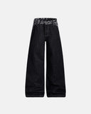 Leopard Patchwork Raw Straight-leg Jeans | Inflation Streetwear INFLATION