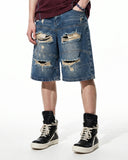 Heavy Washed Distressed Baggy Jorts | Inflation Streetwear INFLATION