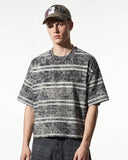 relaxed fit striped cotton blend tee