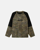 camo long sleeve t shirt lace panel oversized