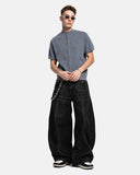 Contrast Stitch Baggy Barrel  Jeans | Inflation Streetwear